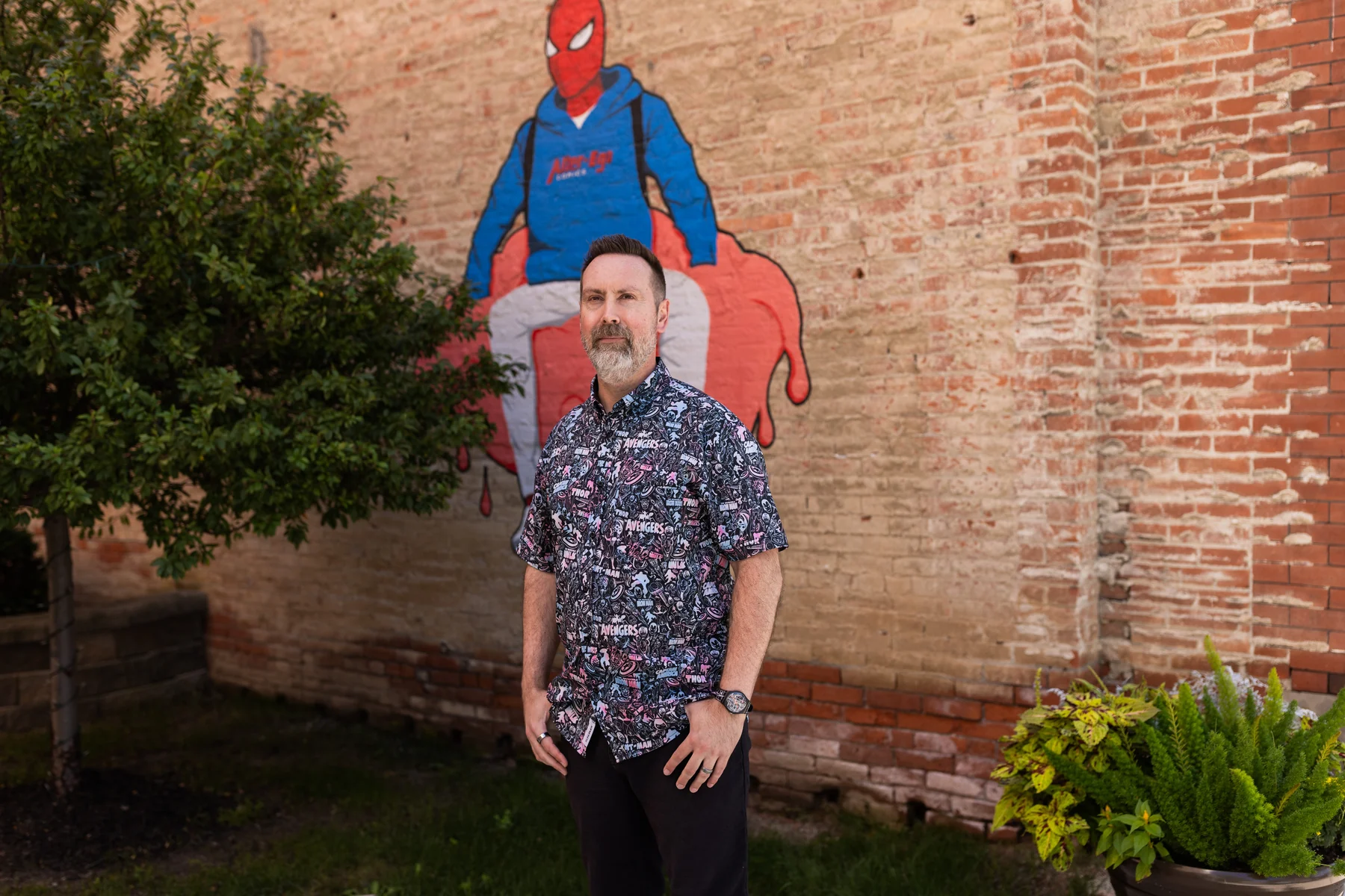 Marc Bowker outside Alter Ego Comics in Lima, Ohio